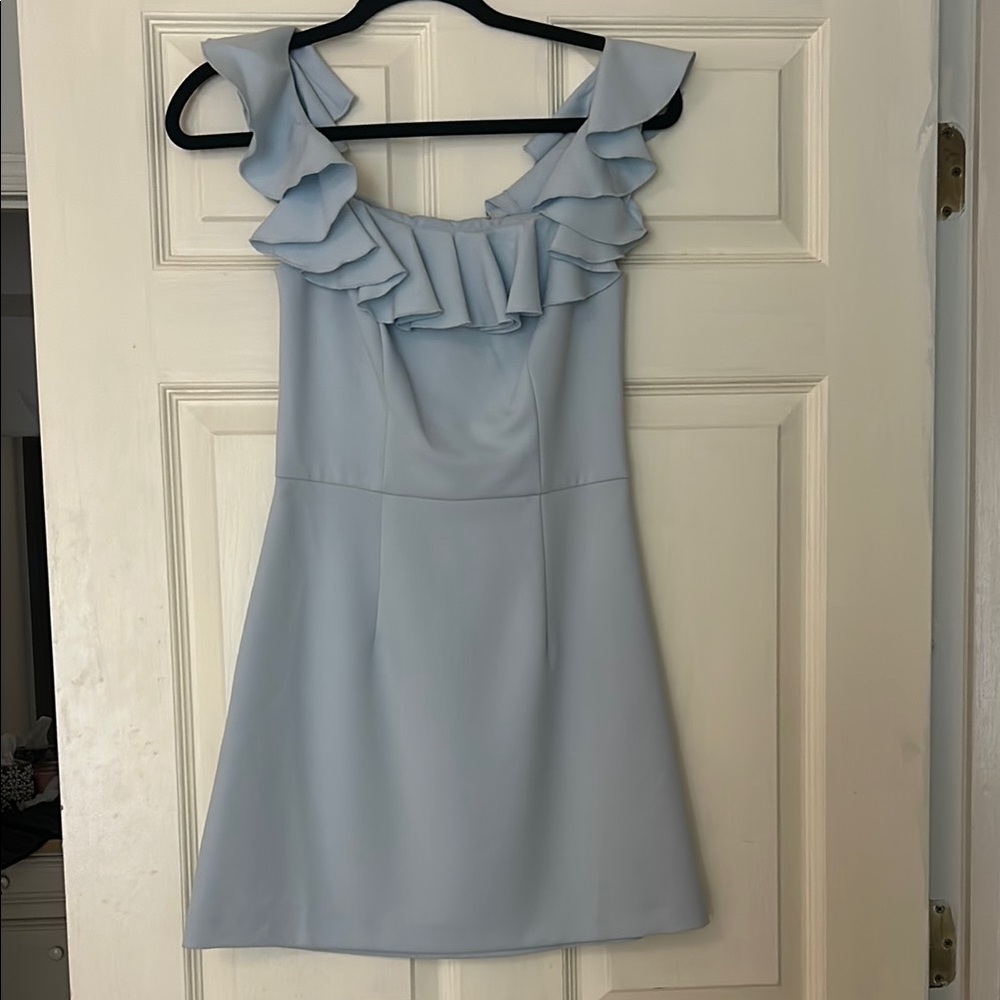 French Connection Light Blue Ruffle Dress